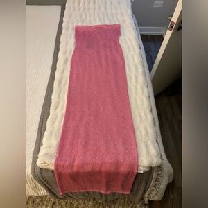 White Fox Long Pink Sparkly Maxi Dress